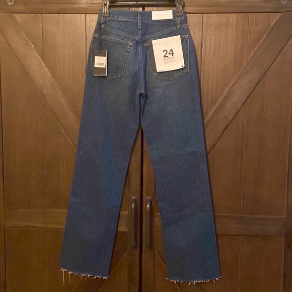 RE/DONE 90s High Rise Loose in Destroyed Broken Blue - Picture 4 of 7